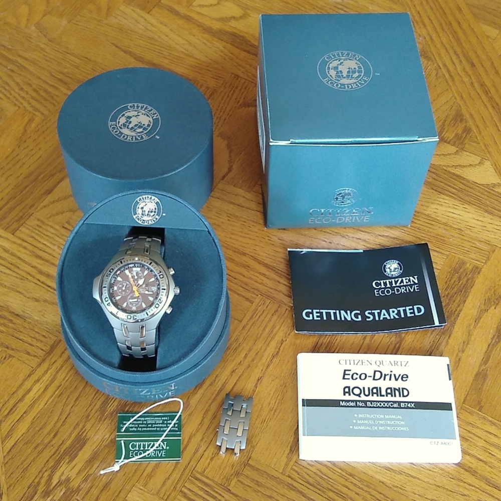 Citizen men's aqualand titanium eco-drive 200m dive watch